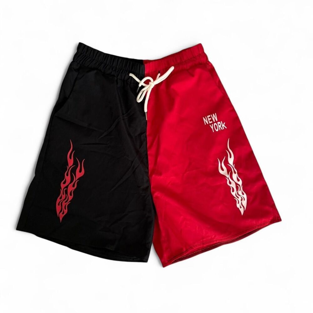 Colorblock Flame Shorts